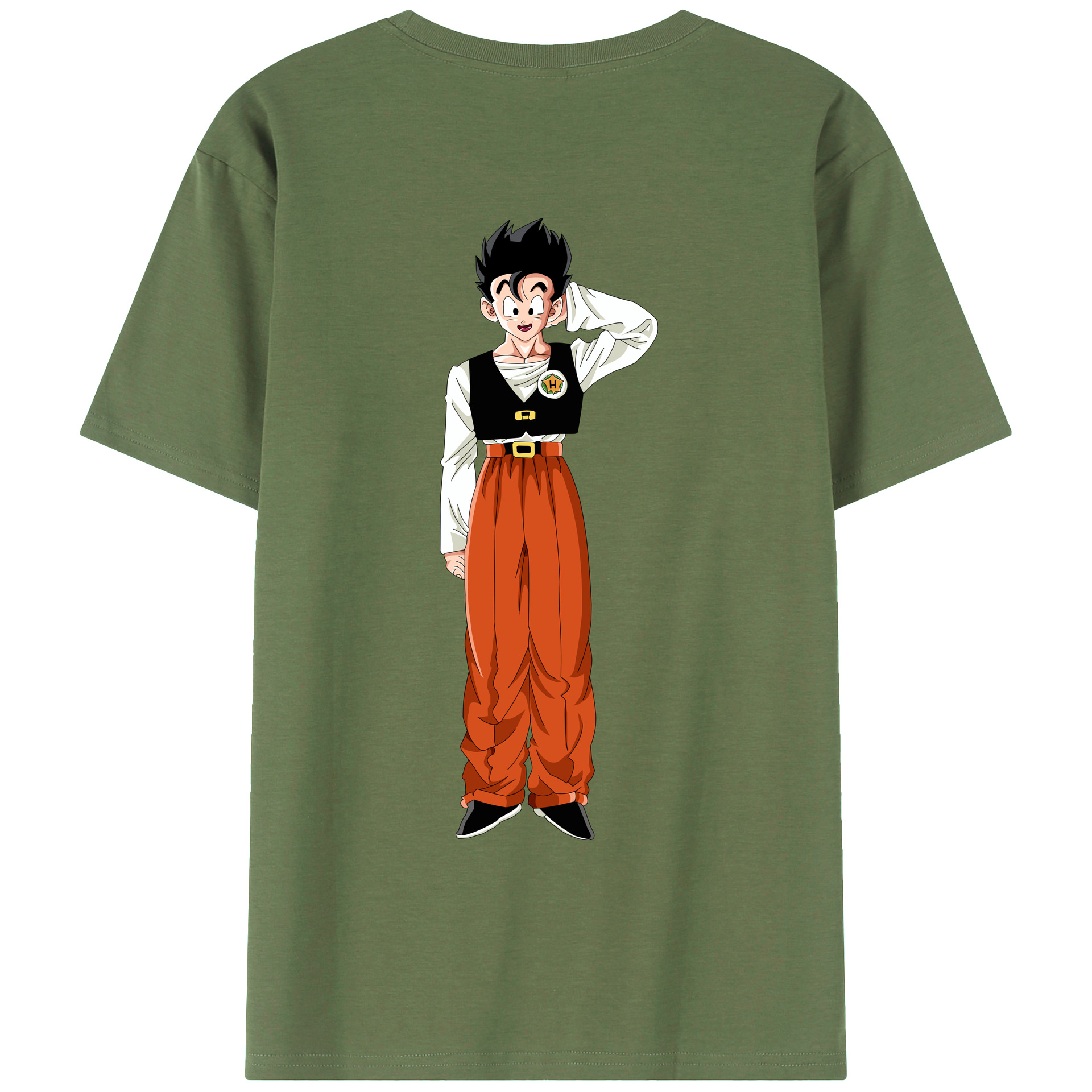 （画像用） ドラゴンボール 孫 悟飯（そんごはん）DRAGON BALL Son Gohan 綿100％ メンズ半袖Tシャツ（バックプリント） 通気性